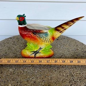 🌻 Vintage Japan Pheasant planter